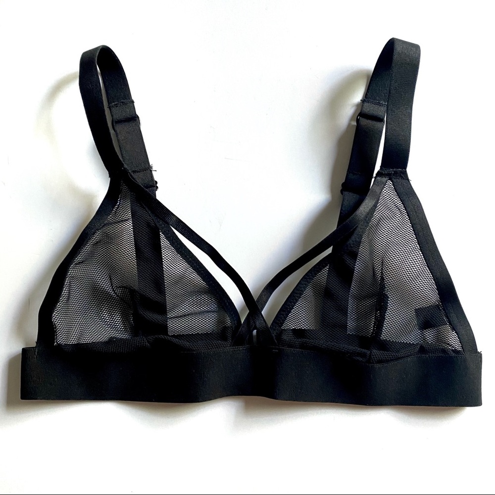 Missguided Black Mesh Triangle Bra